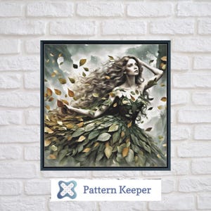 Abstract Leaves,  Abstract Cross Stitch Chart, Modern Embroidery Pattern, DIY Needlework, Unique Stitching Design, Craft Enthusiast Gift