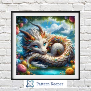 Fantasy Dragon Cross Stitch Pattern: Mythical Creature Embroidery (PDF)