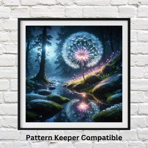 Dandelion Cross Stitch Chart: Floral Embroidery Pattern (PDF Pattern)