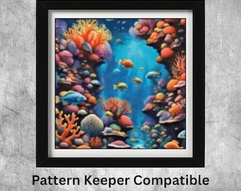 Coral Reef 1, Cross Stitch Chart, full coverage, pattern keeper