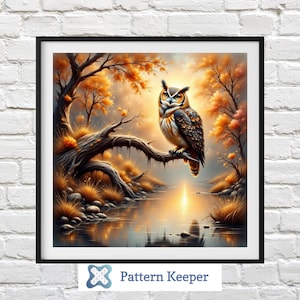 Owl Cross Stitch Pattern: Serenity Design, Beginner Friendly (PDF Pattern)