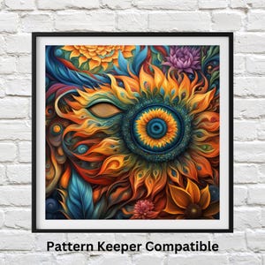 Abstract Floral Cross Stitch Pattern: Modern Needlework (PDF Pattern)