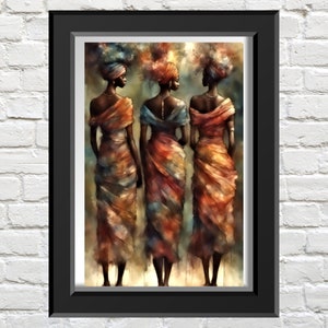 Drei afrikanische Damen Kreuzstich-Muster: Schwarze Frauen-Stickerei (PDF)