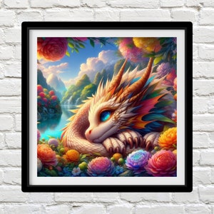 Mythical Dragon Cross Stitch Pattern: Fantasy Creature Embroidery (PDF)
