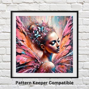 Beautiful Fairy,  Fairy Cross Stitch Chart, Embroidery Pattern, DIY Needlework, Cross Stitch Design, Fantasy Art Decor, Gift for Crafters