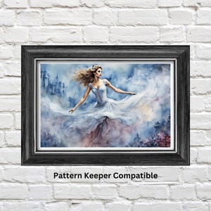 Fantasy Ballerina Cross Stitch Chart: Dance Embroidery Pattern (PDF)