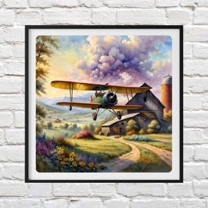 Retro Airplane Cross Stitch Pattern: Vintage Aviation Needlework (PDF)