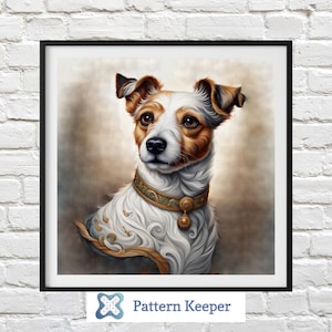 Jack Russel Kreuzstichmuster: Hund Nadelspitze Design (PDF-Muster)