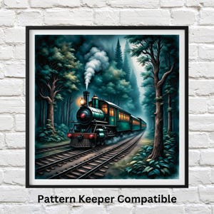 Steam Train Cross Stitch Pattern: Railroad Needlework (PDF Pattern)