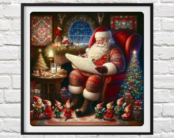 Digital DOWNLOAD Vintage Father Christmas Santa Claus Red Cap