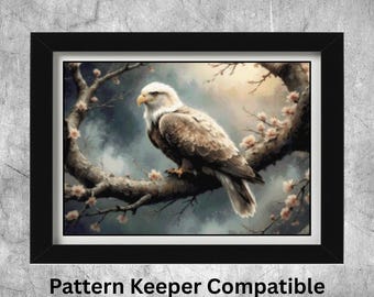 Eagle Cross Stitch Chart, and Blossom Design with Pattern Keeper
