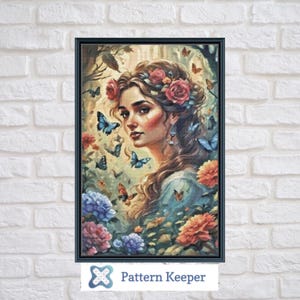 Floral Beauty Cross Stitch Pattern: Flower Embroidery DIY (PDF Pattern)
