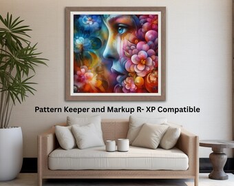 Watercolor Lady Counted Cross Stitch Chart, DIY Cross Stitch Pattern, Needlework Design, Embroidery Art, Craft