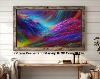 Abstract Waves Cross Stitch Pattern: Modern Needlework (PDF)