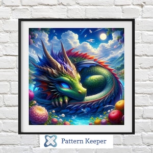 Fantasy Dragon Cross Stitch Pattern: Mythical Creature Embroidery (PDF Pattern)