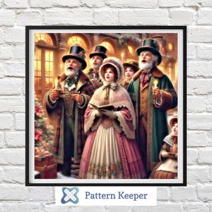 Vintage Carolers Cross Stitch Chart: Traditional Christmas Needlepoint (PDF Pattern)