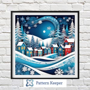 Winter Solace 3, Winter Solace Cross Stitch Design, Modello grafico fiocco di neve, Modello ricamo natalizio, Progetto ricamo invernale