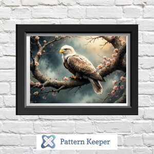 Adler Blüte, Adler Kreuzstichvorlage, Vogel Stickmuster, Handarbeit, Geschenk für Näherinnen