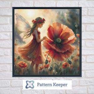 Poppy Fairy Cross Stitch Pattern: DIY Needlework Design (PDF Pattern