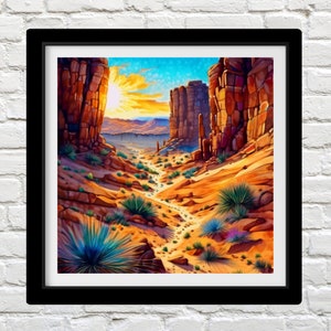 Cactus Cove, Desert Cross Stitch Chart, Southwestern Embroidery Pattern, Cactus Needlepoint Design, DIY Cross Stitch, Southwest