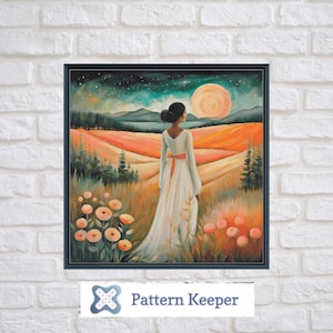 Abstract Cross Stitch Pattern: Modern Needlework Design (PDF Chart Download
