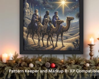 Three Wise Men, Cross Stitch Chart, Nativity Scene, full coverage, pattern keeper