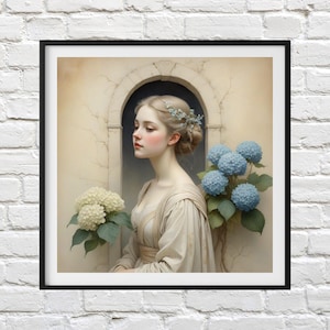 Floral Lady Cross Stitch Chart: DIY Embroidery Pattern (PDF)