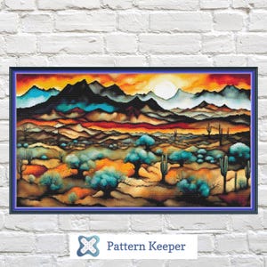 Watercolor Desert 2,  Watercolor Desert Cross Stitch Chart, DIY Craft Pattern, Needlework Design, Unique Gift for Crafters