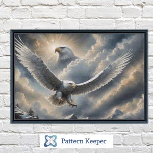 Fliegen Sie wie der Adler, Kreuzstichvorlage Vogel Kreuzstichmuster Stickerei Muster Natur Handwerk DIY Handarbeiten