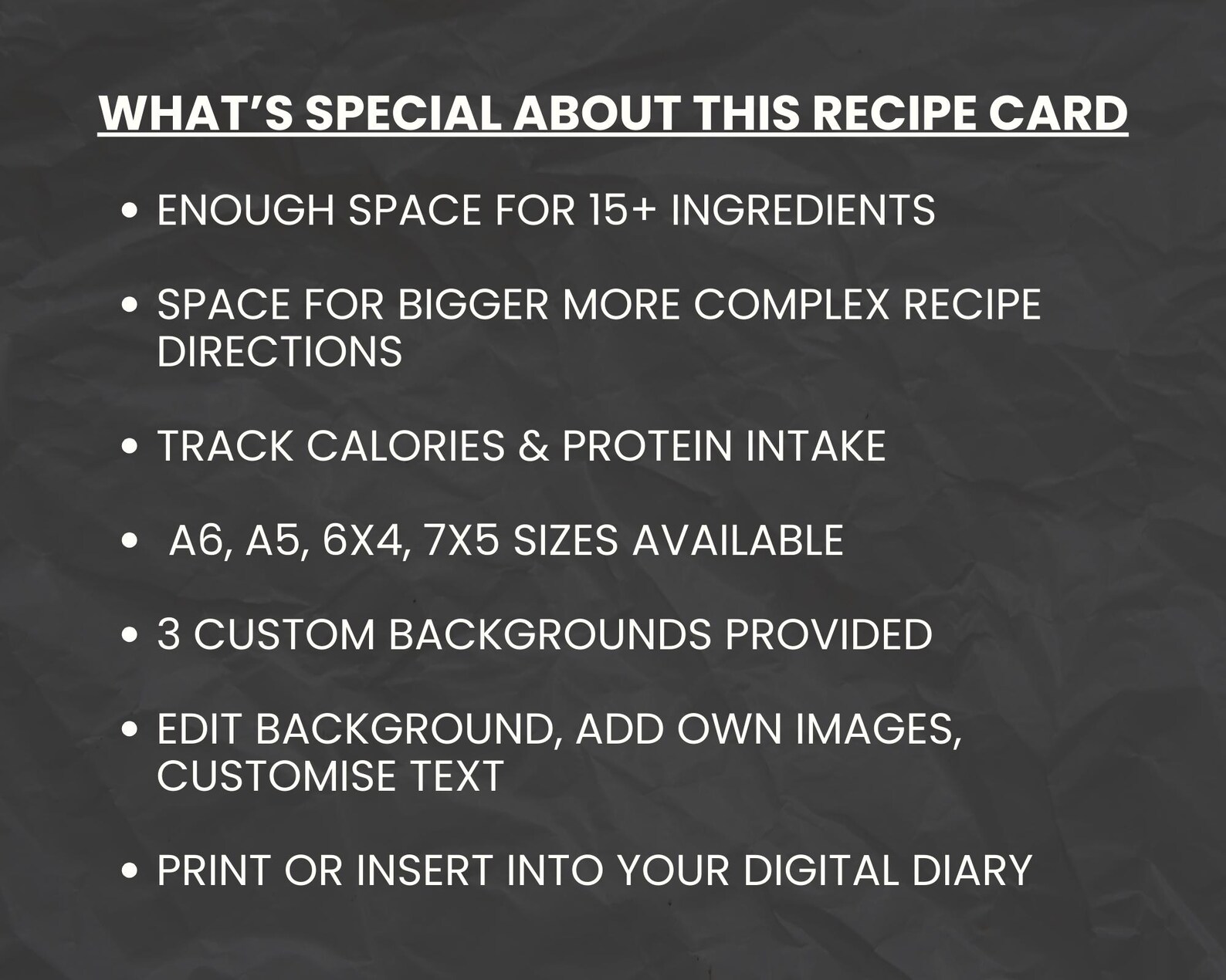The Ultimate Editable Recipe Card Template. Calorie Tracker Recipe ...