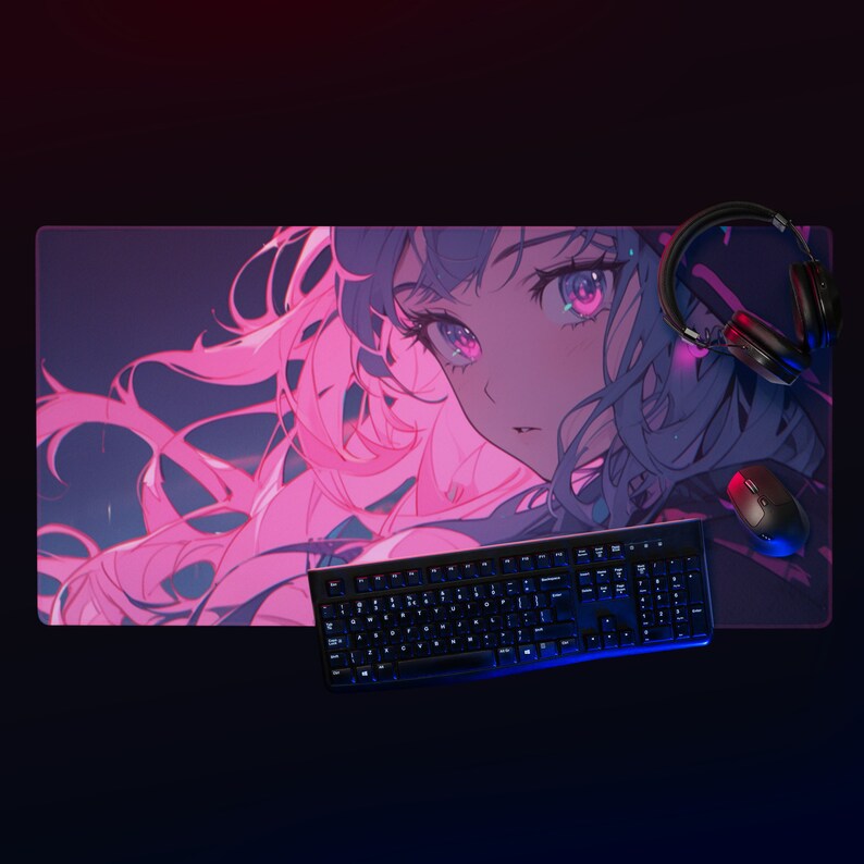 Anime Girl Mouse Pad, Anime Desk Mat, Cool Aesthetic Desk Pad, Unique