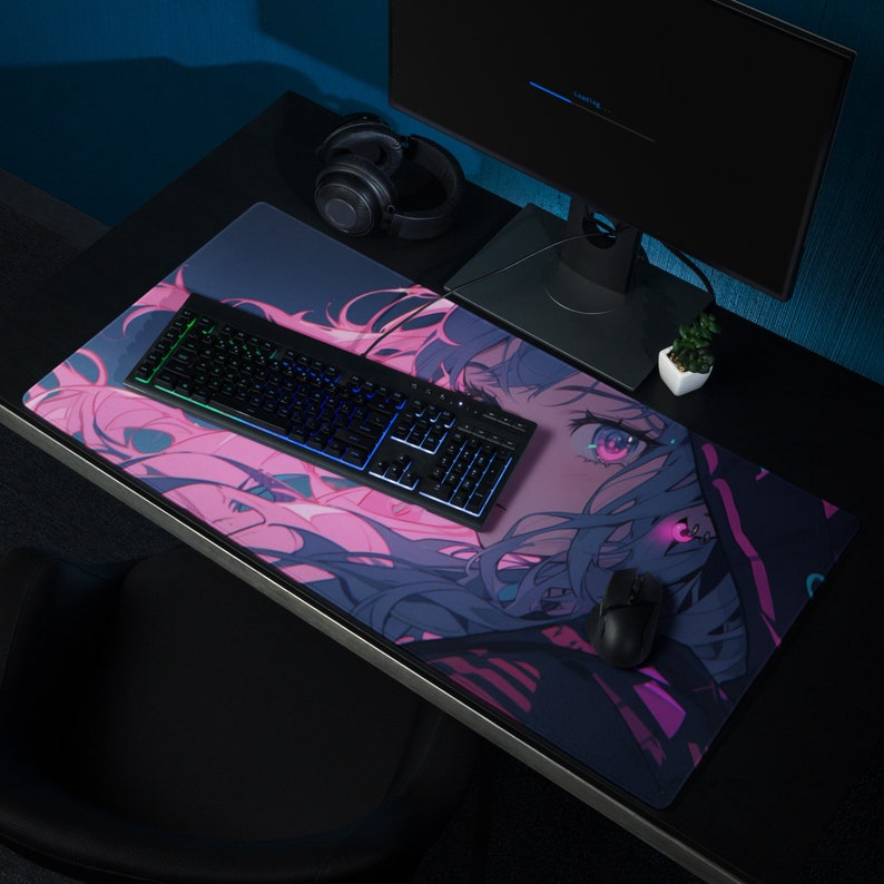 Anime Girl Mouse Pad, Anime Desk Mat, Cool Aesthetic Desk Pad, Unique