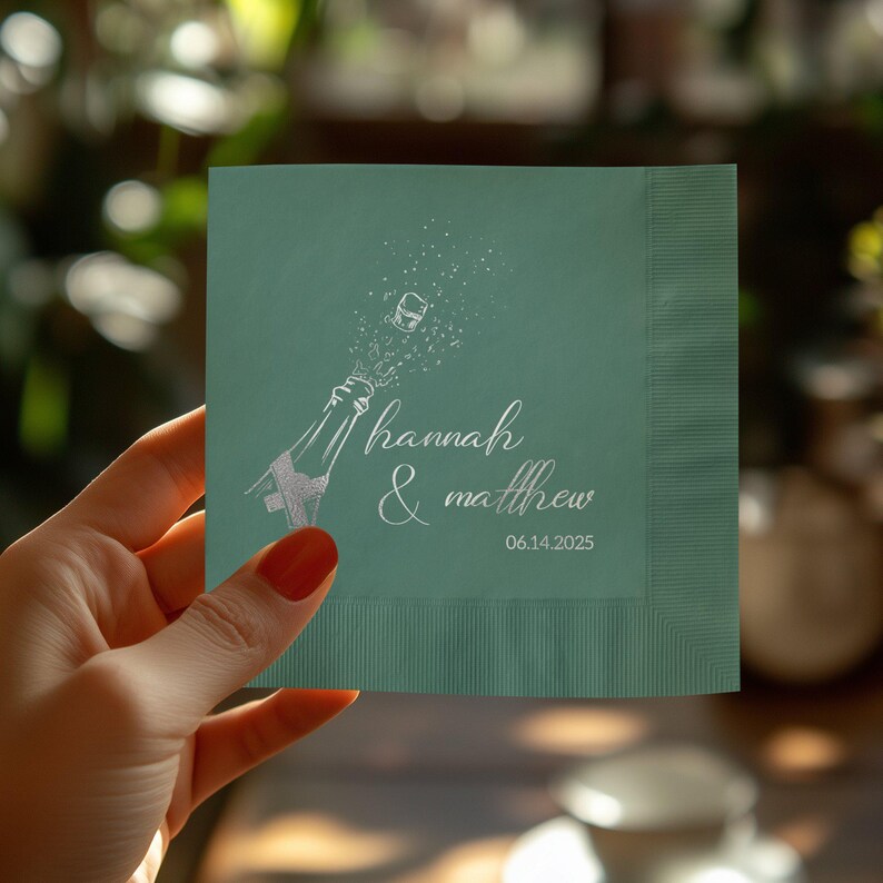 Personalized Wedding Napkins, Custom Couple Names Napkins, Elegant