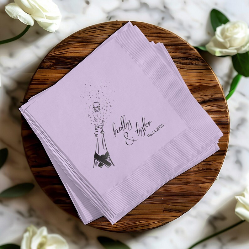 Personalized Wedding Napkins, Custom Couple Names Napkins, Elegant