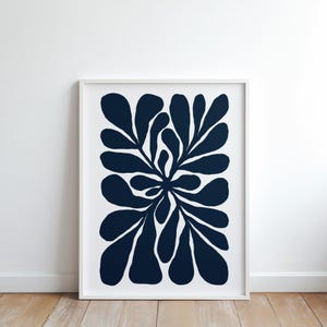 Moody Botanical Print: Large Abstract Floral, Beige & Black Wall Art (Digital Download)