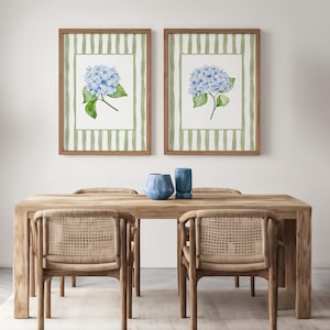 Hydrangea Watercolor Print Set: Coastal Grandmother Style (Digital Download)