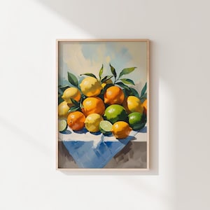 Gouache Citrus Fruit Print: Lemons, Oranges, Limes (Digital Download)