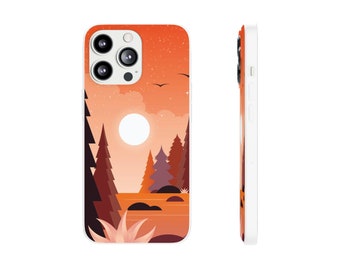 Phone Case, Orange Nature Landscape, Sunset, iPhone and Samsung, iPhone 13, iPhone 12, iPhone 11, Galaxy s22, Galaxy s10, Galaxy SE,