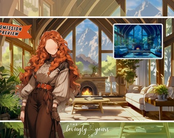 Commission Background Cozy Anime Style Cabin Lodge Vtuber Background Twitch Overlay Seamless Loop | Forest Cabin Day and Night | Tulip