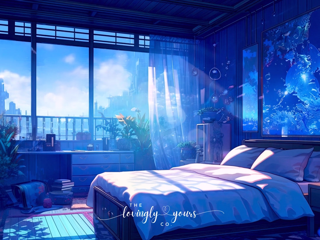 4k Animated Lofi Bedroom Background Cozy Anime Style Mermaid Room Vtuber Background Twitch
