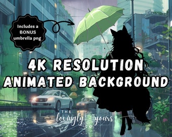 4k Animated Lofi Video Background Tokyo Rain Vtuber Background Rain Twitch Overlay Seamless Loop PNGtuber Background