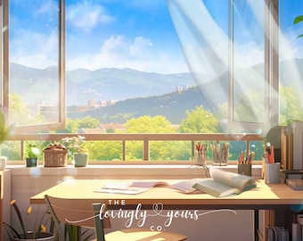 4k Animated Lofi Video Background Cozy Anime Style Study Room Vtuber Background Twitch Overlay Seamless Loop