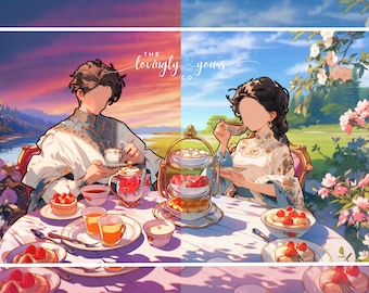 4k Animated Lofi Background Cozy Anime Style Room Vtuber Background Twitch Overlay Seamless Loop | Tea Party Vtuber Animated Background