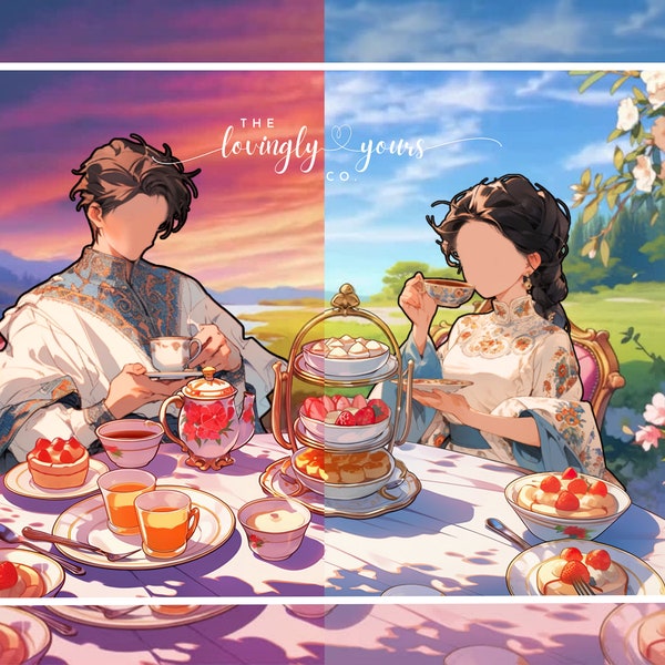 4k Animated Lofi Background Cozy Anime Style Room Vtuber Background Twitch Overlay Seamless Loop | Tea Party Vtuber Animated Background