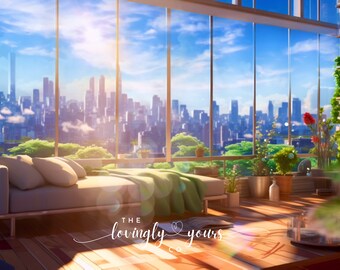 4k Animated Lofi Video Background Cozy Anime Style Living Room Vtuber Background Twtich Overlay Seamless Loop