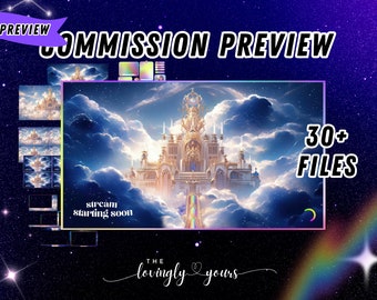 Aperçu du paquet de commissions | Pack de diffusion Twitch | Commission Vtuber | Commission douanière