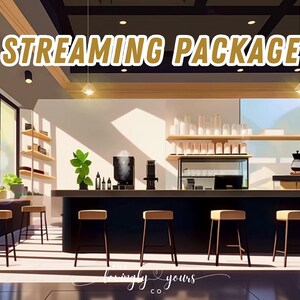 Cafe Vtuber Animated Background Twitch Overlay Cafe Vtuber Background  Animated Twitch Chat Widget Stream Package Coffee Shop | Vtuber Cafe