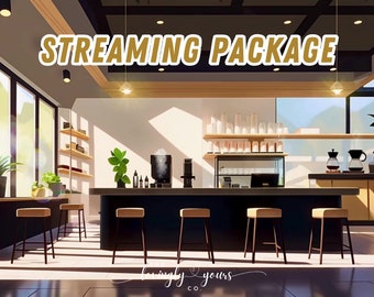 Cafe Vtuber Animated Background Twitch Overlay Cafe Vtuber Background  Animated Twitch Chat Widget Stream Package Coffee Shop | Vtuber Cafe