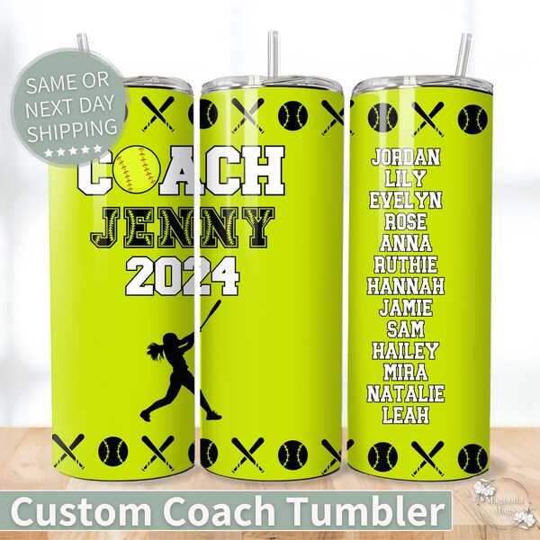Softball Personalized Coach Water Bottles Etsy
