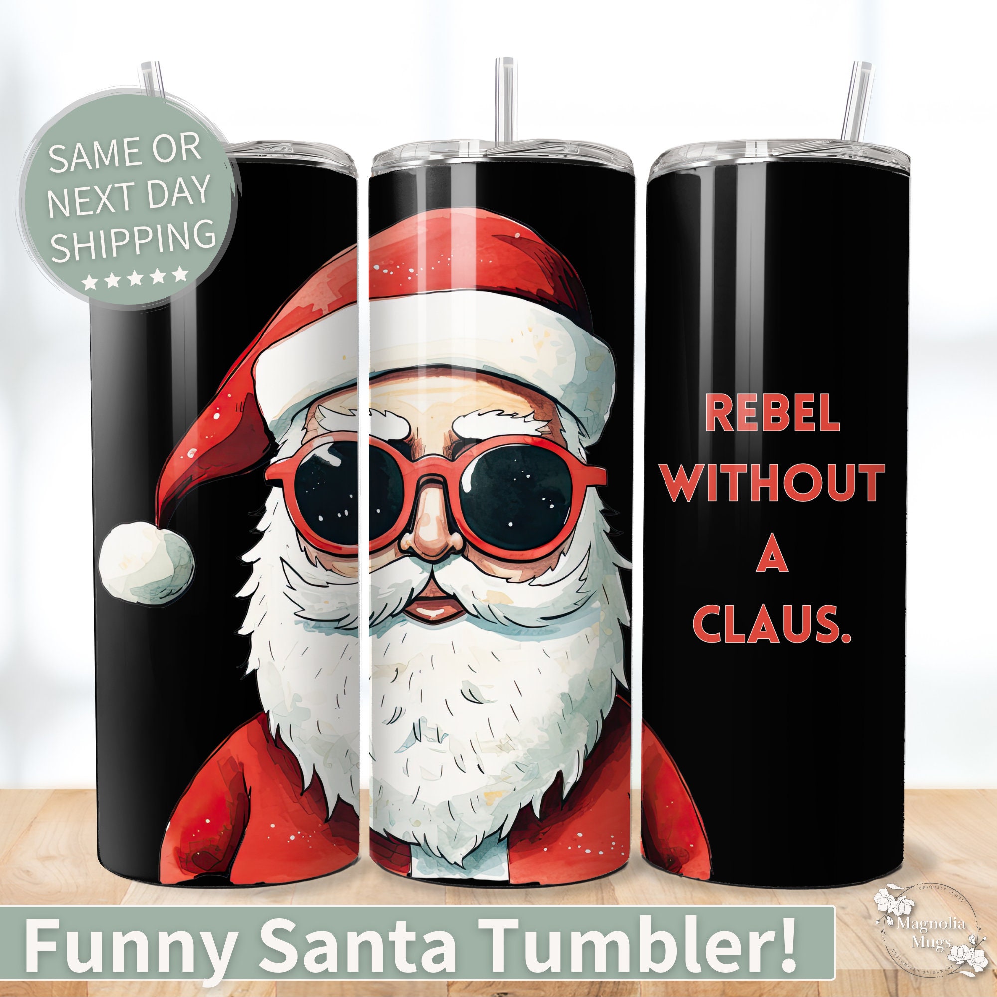 Christmas - Christmas Gifts Funny Travel Tumbler Holiday Santa